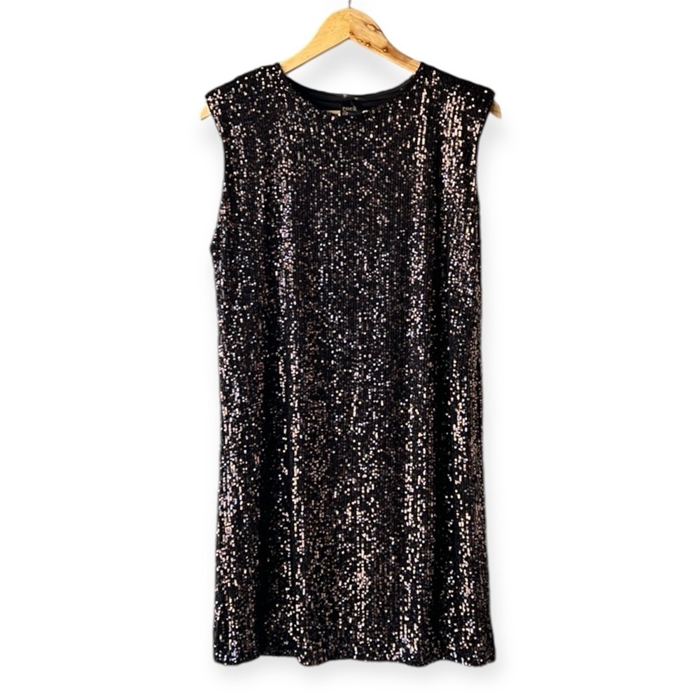 REITMANS Sequin Black Shift Dress Size Medium